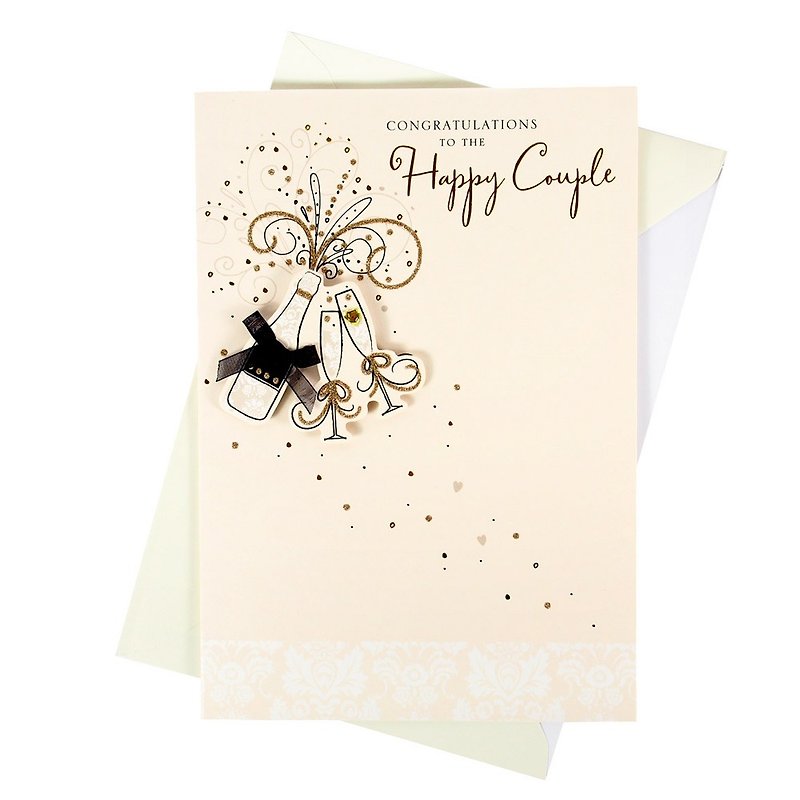 Wishing the two newlyweds a happy marriage [Hallmark-card wedding congratulations] - Cards & Postcards - Paper Multicolor