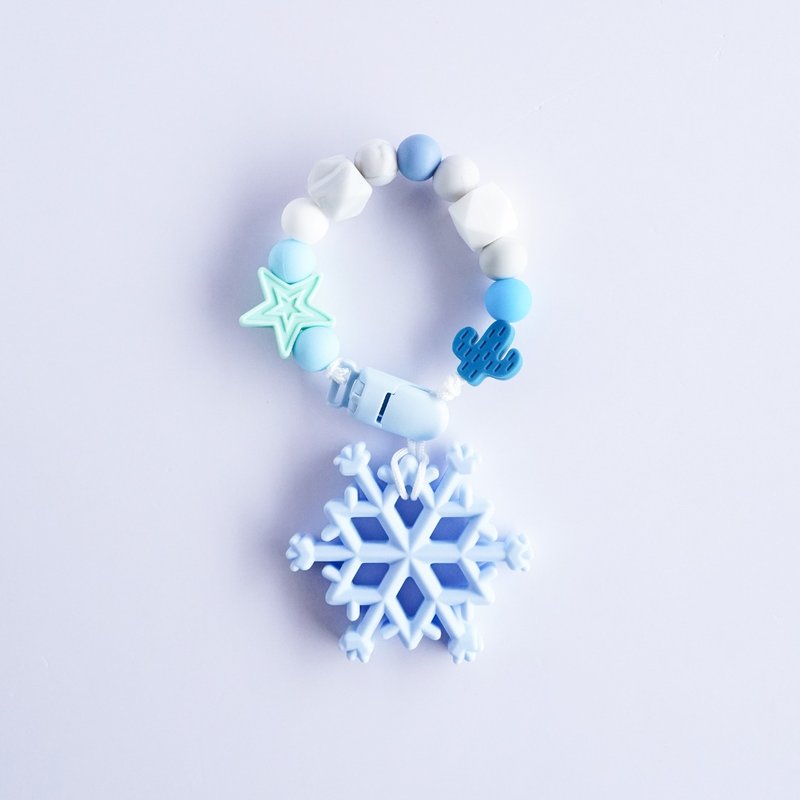 無字 彩虹 仙人掌 藍色雪花固齒器 / 客製化奶嘴鏈 - 寶寶/兒童玩具/玩偶 - 其他材質 多色