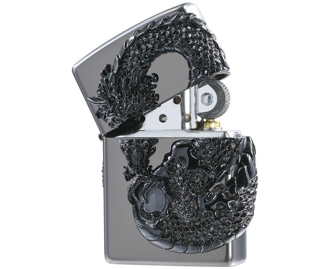 ZIPPO Official Flagship Store] Dragon Flying (Extreme Black