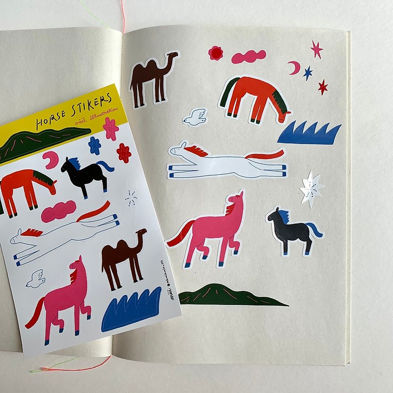 Stickers | Colorful Horse Glitter Film Stickers - สติกเกอร์ - กระดาษ หลากหลายสี