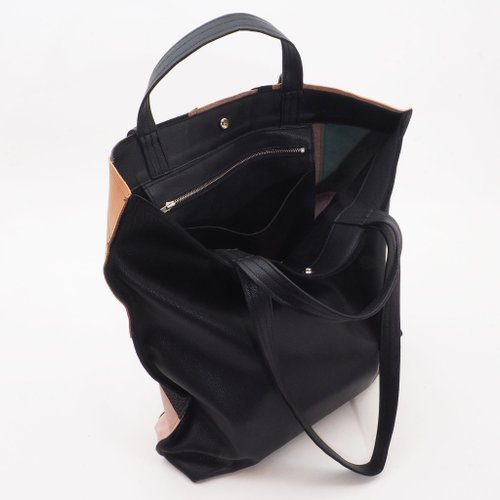 Double handle leather tote_c/本革/トートバッグ/レザーバッグ/ユニ