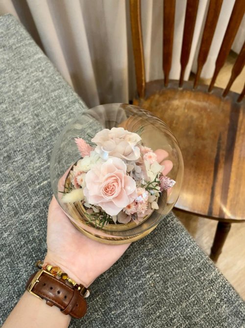Looking for flower 玻璃花罩【相遇】情人節花禮 永生花盅 生日乾燥花 玫瑰花 開幕