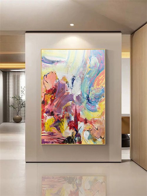 Xingmai 斑斕 手繪油畫/抽象/原創商品/裝飾畫/掛畫/客廳/走廊/玄關掛畫