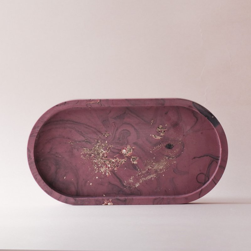 Jesmonite英國礦石樹脂/置物盤-神秘紫大理石紋 - 擺飾/家飾品 - 其他材質 