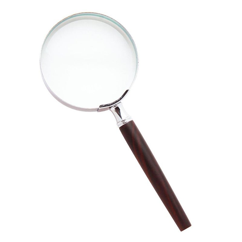 2.8x/7.2D/76mm Taiwan-made handheld magnifying glass with ebony handle【A015】 - อื่นๆ - แก้ว สีนำ้ตาล