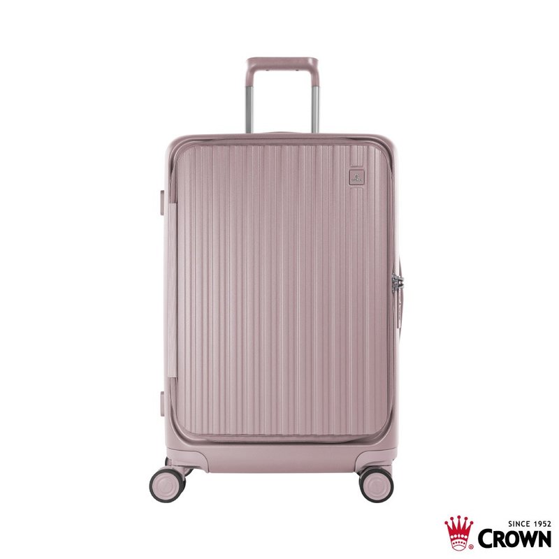 【CROWN】29吋 BOXY 前開框架拉桿箱 託運箱  粉色 - 行李箱/旅行袋 - 塑膠 粉紅色