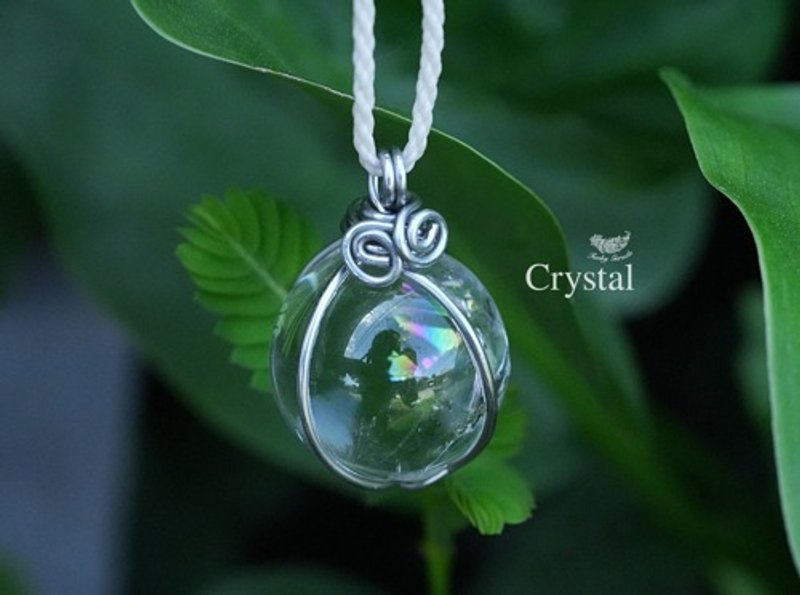 Iris Crystal Ball Macrame Necklace 1694 - Necklaces - Other Metals 