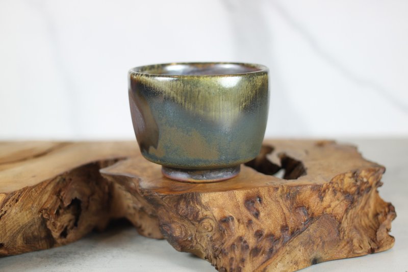 【送禮好物】天然落灰 柴燒茶杯 名家葉敏祥手作 150ml - 茶壺/茶杯/茶具 - 瓷 