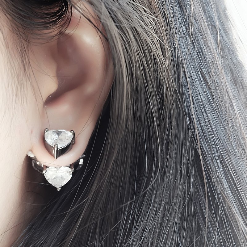 💜 Passion Heart Earrings 💜 - Earrings & Clip-ons - Gemstone White