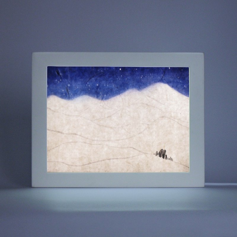 星と木の夜の光/絵画GunshanYuanying No. 6 / LED /クリエイティブなクリスマスプレゼント - ポスター・絵 - 紙 ブルー