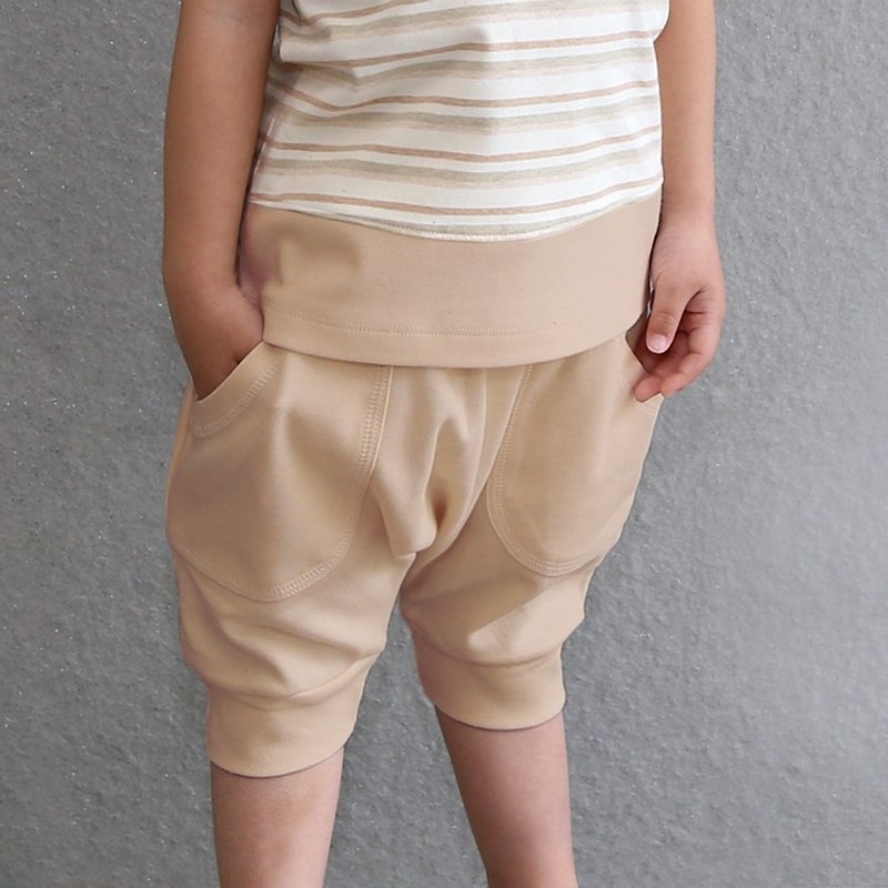 [Ecoolla] Organic Cotton Flying Squirrel Cropped Pants_Color Cotton Brown|Made in Taiwan| - Other - Cotton & Hemp Khaki