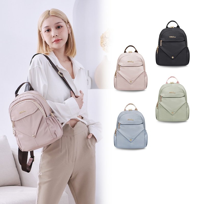 [Fashionable Plain Color] Intellectual Paris - Elegant aesthetics and practical multi-layer backpack - four colors in total - Backpacks - Nylon Multicolor