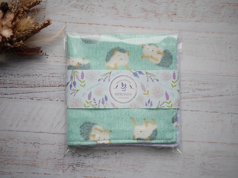 Gauze handkerchief small square - hedgehog - Other - Cotton & Hemp Green