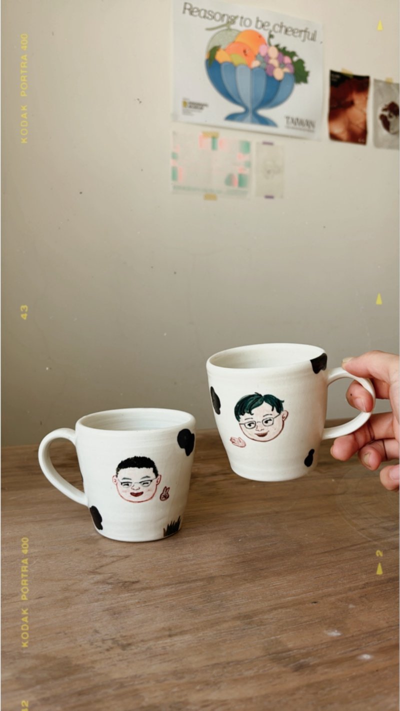 Handmade pottery painted commemorative cups, wedding gifts, couple's emotional commemorative cups - แก้ว - ดินเผา สึชมพู