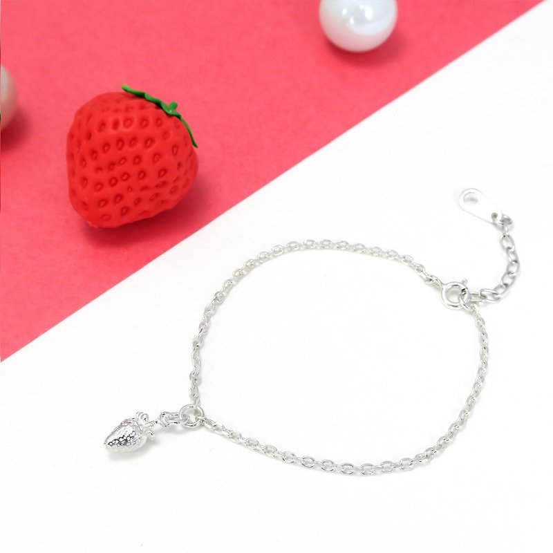 Fruit phlox strawberry fruit sterling silver bracelet - Bracelets - Sterling Silver Red