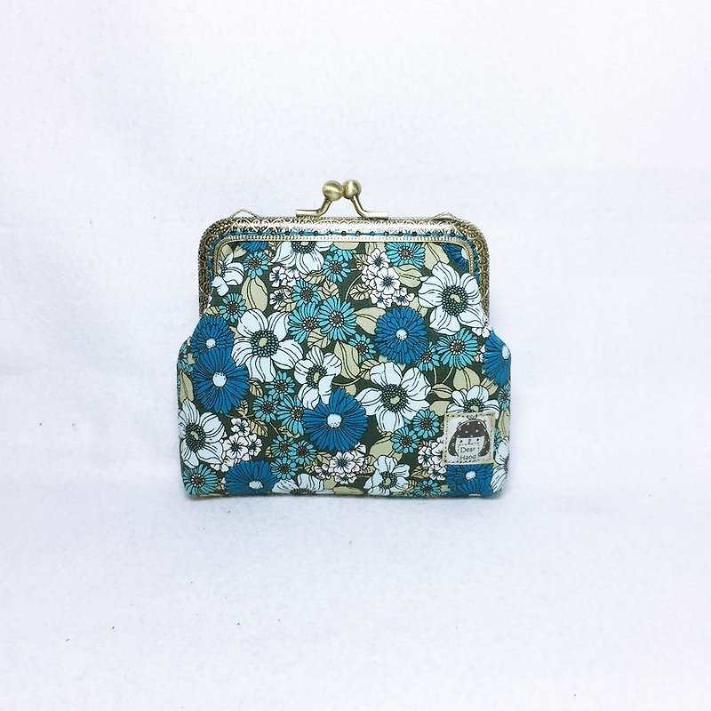 Mouth gold package + Blue Flower + - Coin Purses - Paper Blue