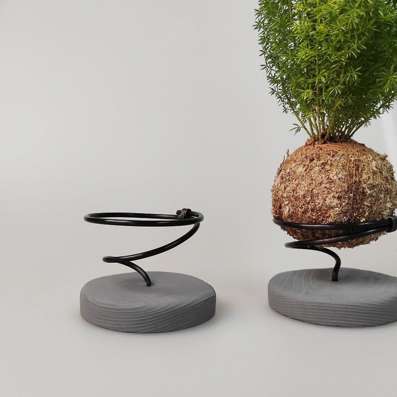 Cement wood grain moss ball base - Items for Display - Cement 