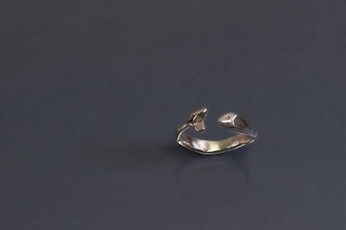 Maple jewelry design 動物系列-小魚兒切面925銀戒