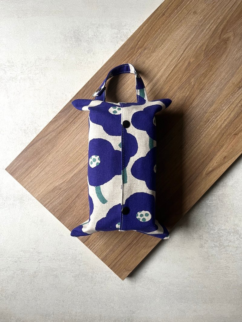 Hanging toilet paper bag丨Big blue flower - Tissue Boxes - Cotton & Hemp 