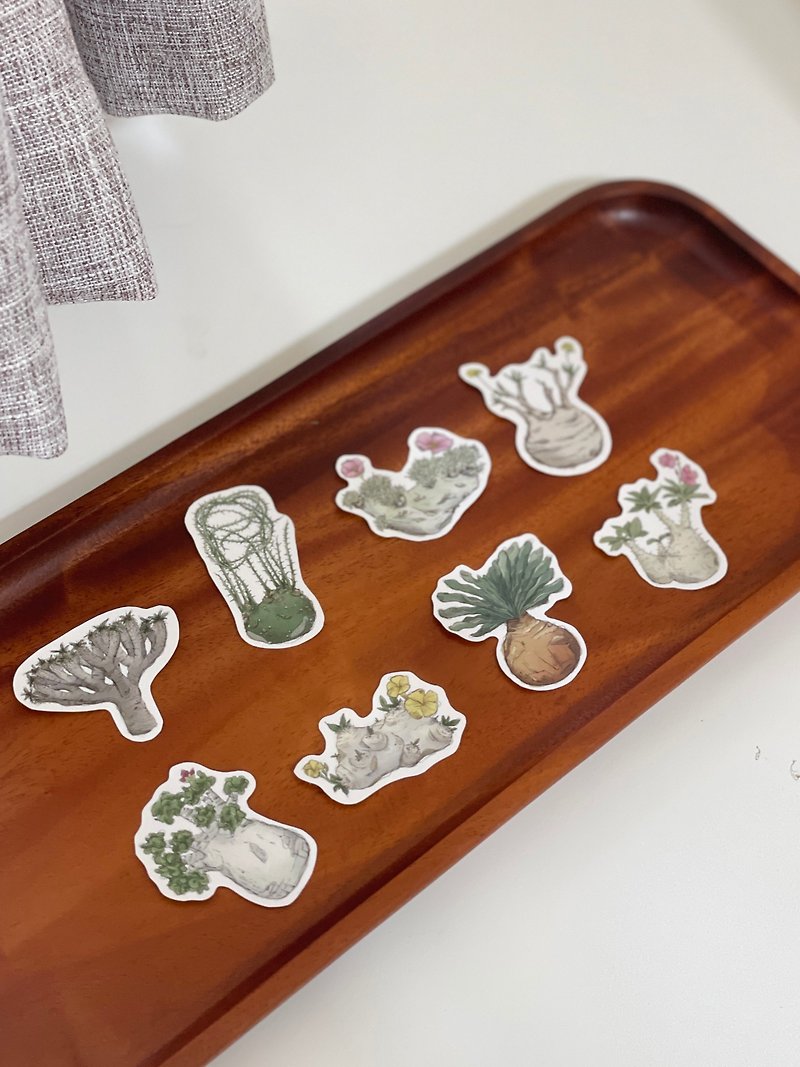 Hand-painted root stickers / white background matte water repellent / a total of eight types - สติกเกอร์ - กระดาษ 