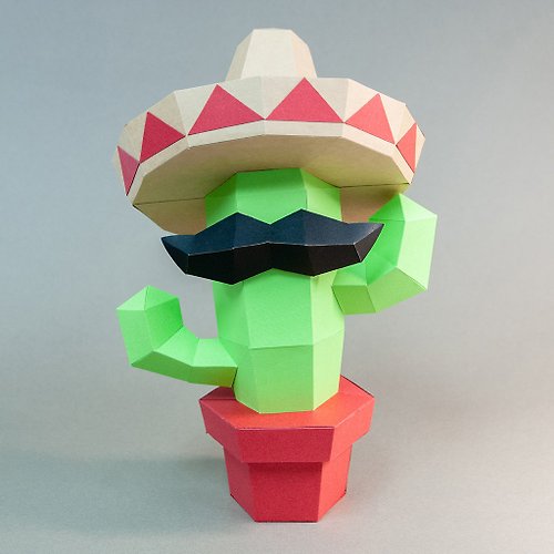 問創 Ask Creative DIY手作3D紙模型擺飾 環遊世界系列 - 墨西哥仙人掌