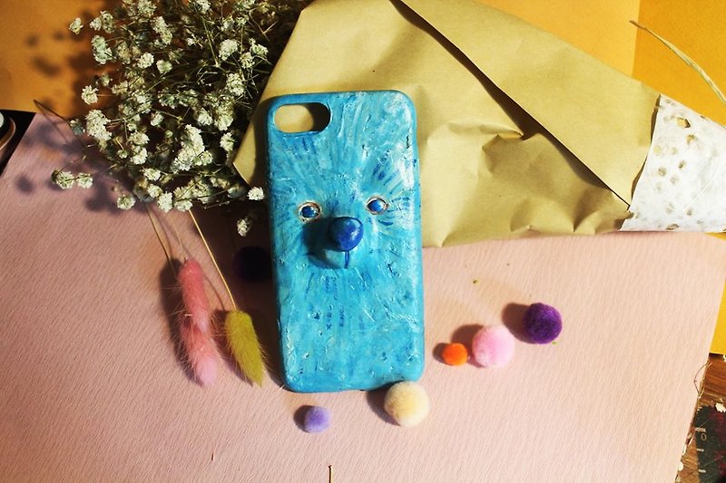 Blue bear - handmade clay - phone shell i7 / i6 / i6s general section - Other - Clay 
