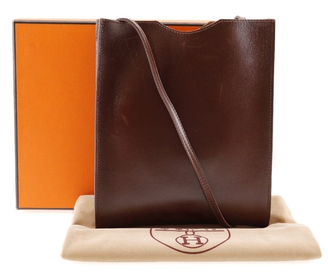 日本直送】エルメス HERMES オメニトゥ ショルダーバッグ カーフ 茶