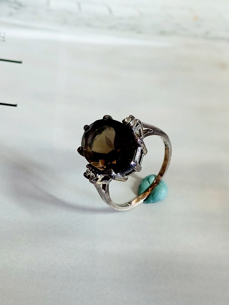 vintage jewelry 茶色大萊茵鑽 戒指 - 戒指 - 其他金屬 