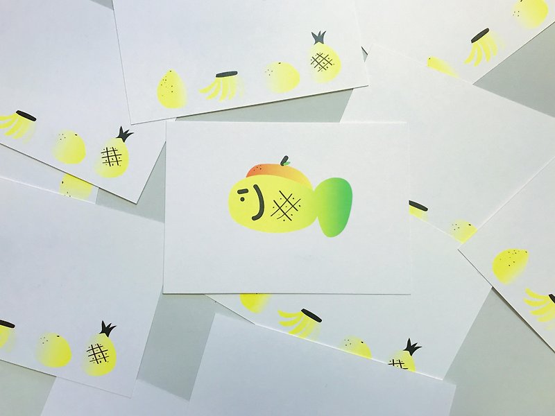 鳳梨魚明信片 - 卡片/明信片 - 紙 