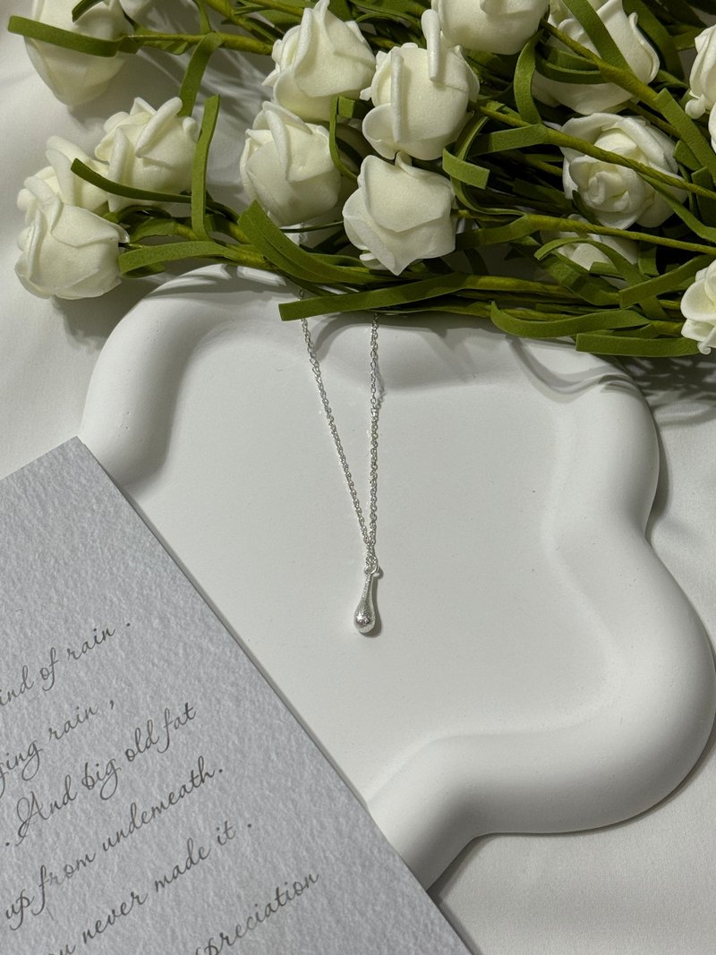 Tears of Serenity Sterling Silver Water Drop Necklace - Necklaces - Sterling Silver 