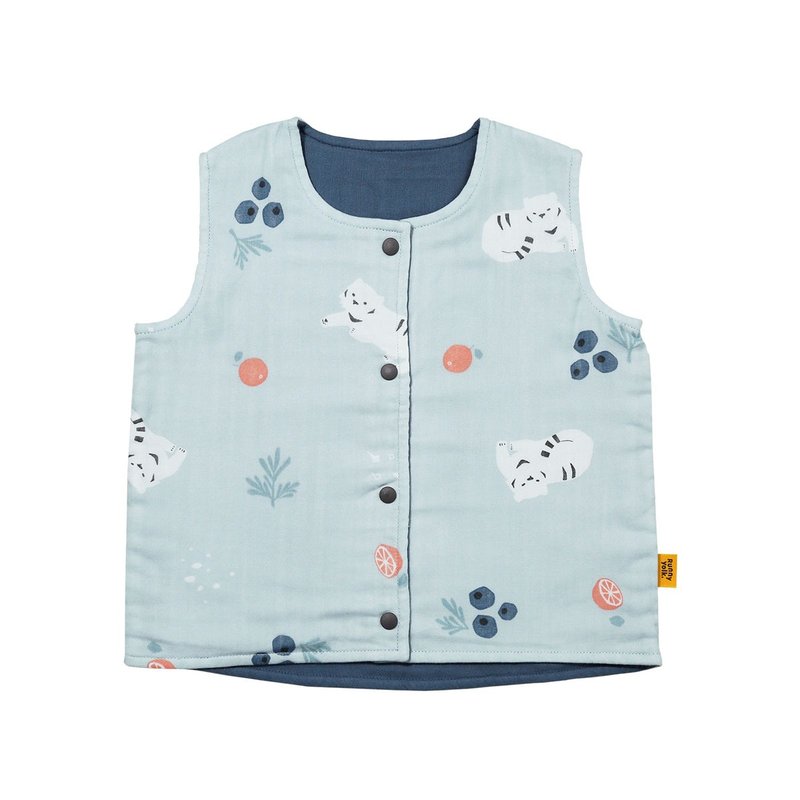 Pure cotton vest mama juice-negroni - เสื้อยืด - ผ้าฝ้าย/ผ้าลินิน สีน้ำเงิน