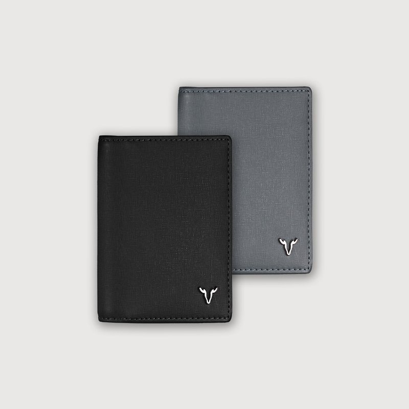 [Free Microfiber Cloth with Purchase] Adair Business Card Holder - Black/Blue/VA139W010 - Wallets - Genuine Leather Multicolor