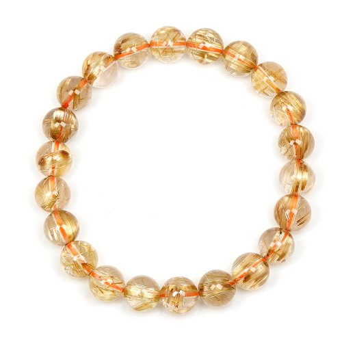 正佳珠寶 Gemsrich Jewelry 【正佳珠寶】金鈦晶 頂級淨透厚絲 8.3-8.8mm 金鈦晶手珠