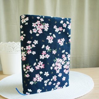Lovely [Sakura flying around double-sided cloth book jacket, dark blue] 25K log, A5 hand account