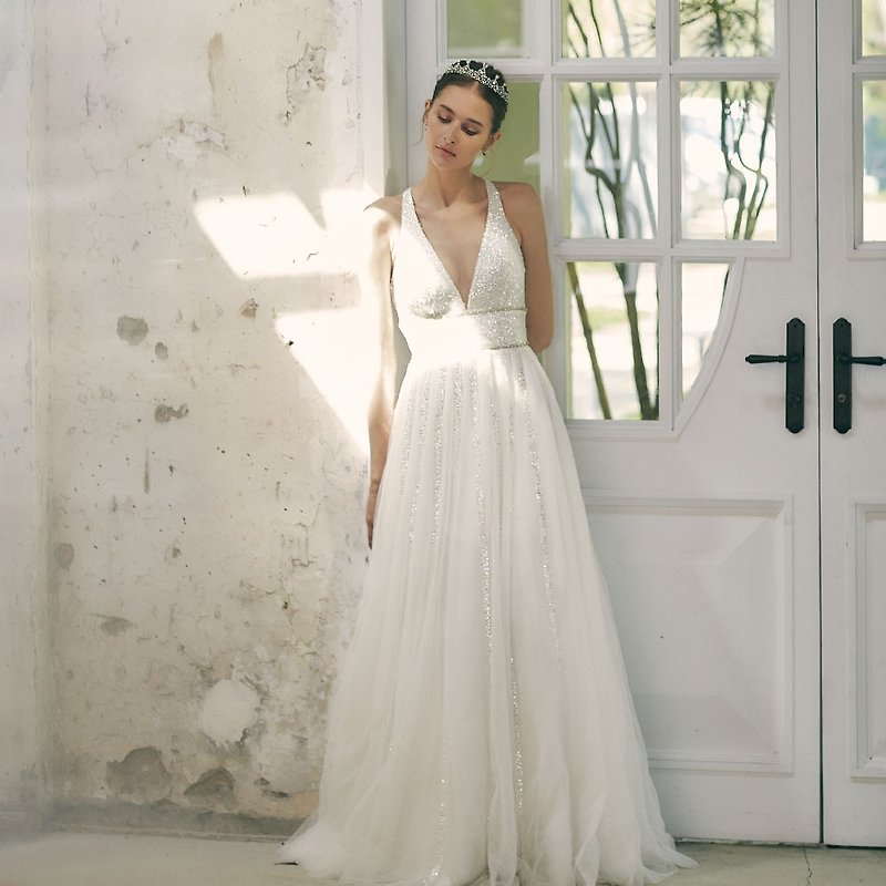 (Customized) Bella Aurora Elegant Wedding Dress - Evening Dresses & Gowns - Polyester White