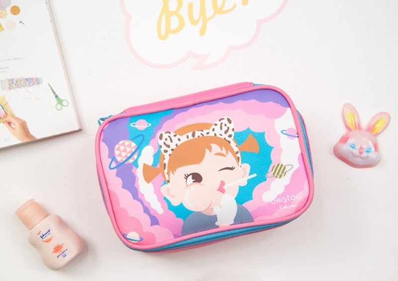 Bentoy x lollipop-cosmetic bag/storage bag/universal bag (pink) - กระเป๋าเครื่องสำอาง - เส้นใยสังเคราะห์ 