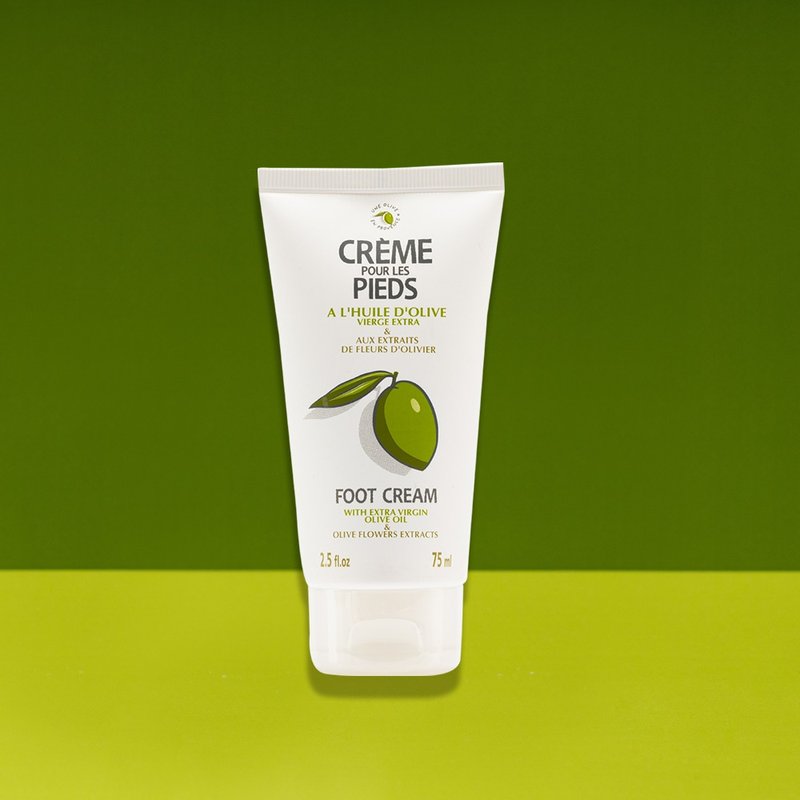 Olive Herbal Foot Care Cream 75mL Soothing Plant Extract Repair - บำรุงเล็บ - พลาสติก ขาว