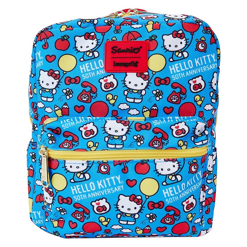 LOUNGEFLY-Hello Kitty 50th Anniversary Nylon Lightweight Backpack - Backpacks - Nylon Blue