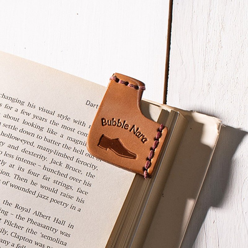 Vegetable-Tanned Genuine Leather Bookmark - Set of Two - ที่คั่นหนังสือ - หนังแท้ สีนำ้ตาล