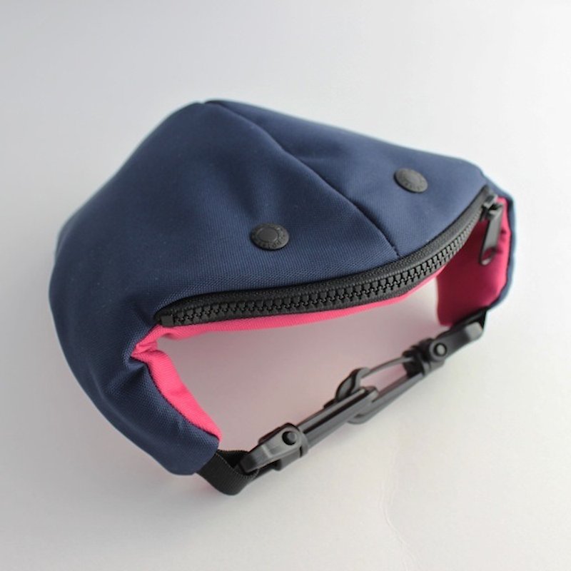 The creature bag　middle　Kodomo-sagari　navy pink - 側背包/斜背包 - 聚酯纖維 藍色