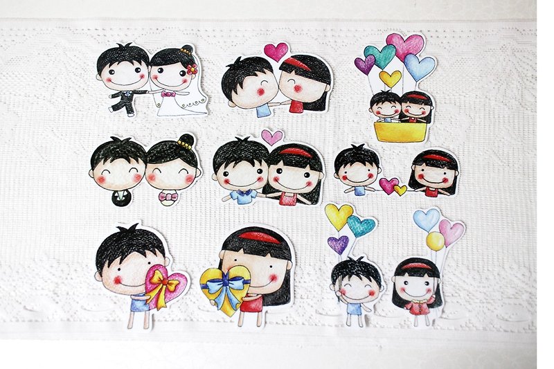 Waterproof sticker set (large)_boys and girls series (full set of 10) - Stickers - Waterproof Material 