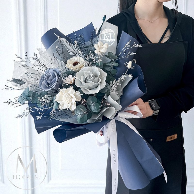 布里奇頓永生花束(贈送5ml香氛油) - 乾燥花/永生花 - 植物．花 粉紅色