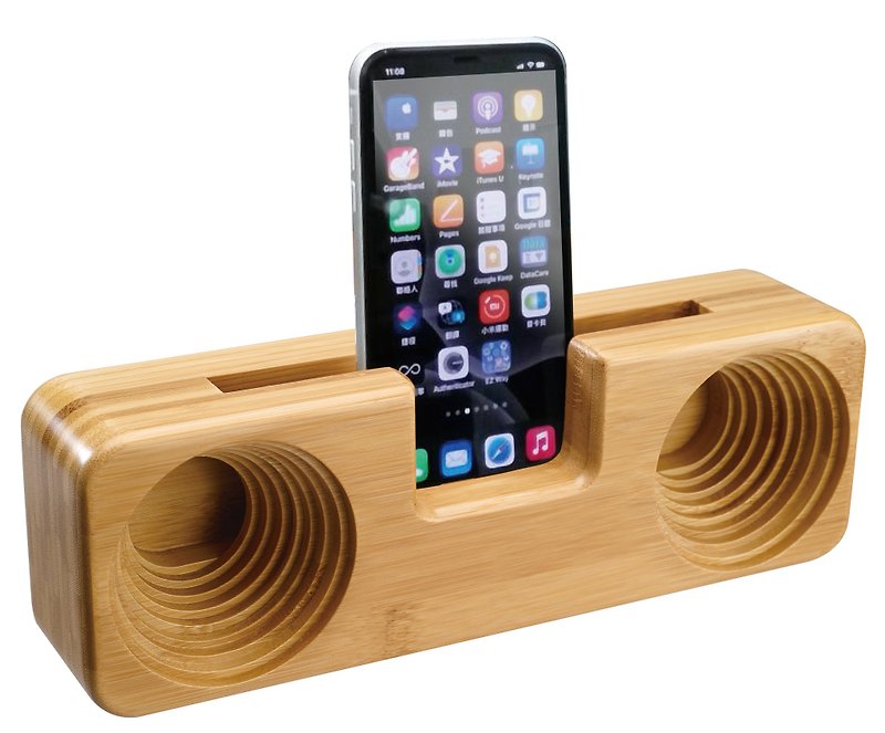Bamboo mobile phone amplifier - ลำโพง - ไม้ไผ่ สีทอง