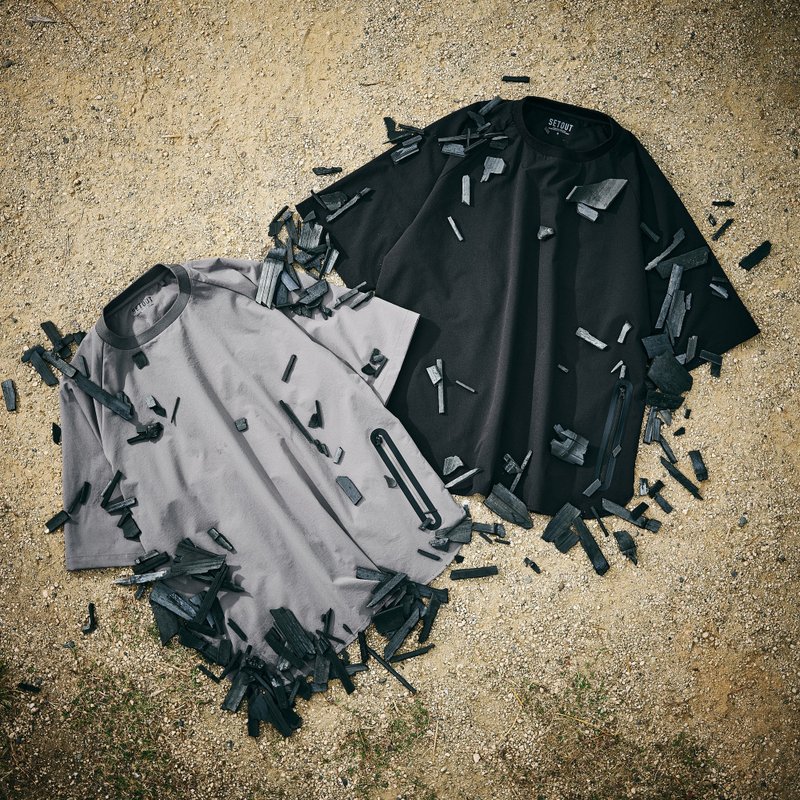 SETOUT-天然植物染機能口袋上衣 - 男装 T 恤 - 聚酯纖維 卡其色