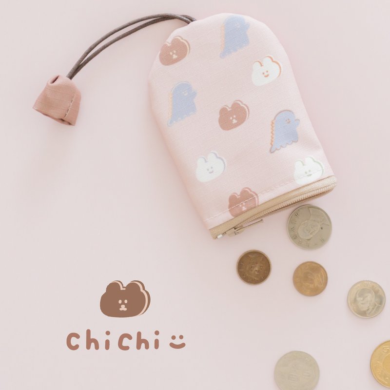 [Slowly Pick xChiChi-87 Little Rabbit] Water-Resistant Key Wallet (Can Hold Ticket Card)-Sandwich Biscuit Style - Coin Purses - Other Man-Made Fibers Pink