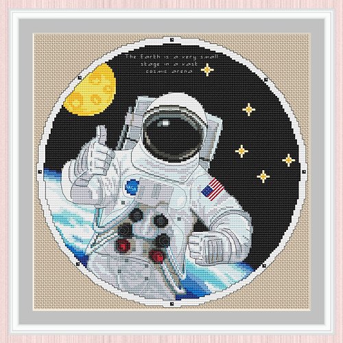 LarisaStitch Astronaut Cross Stitch Pattern | Cosmonaut | Spacewalk | Space flight |