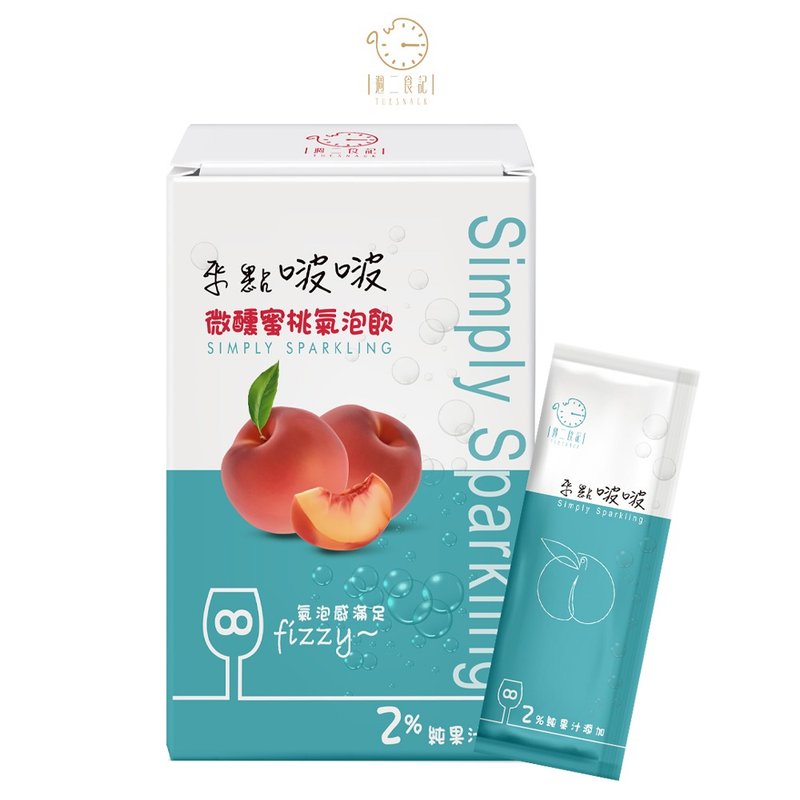 週二食記 來點啵啵 微醺蜜桃氣泡飲 110g - 零食/點心 - 其他材質 藍色