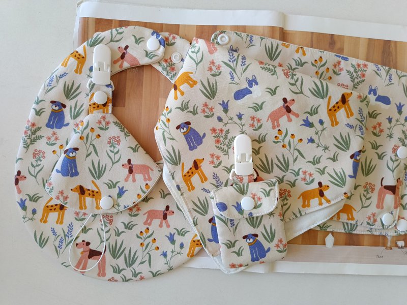 【Ships within 5 Days】Puppy Newborn Gift Baby Bib Strap Bib Amulet Pouch - ของขวัญวันครบรอบ - ผ้าฝ้าย/ผ้าลินิน หลากหลายสี