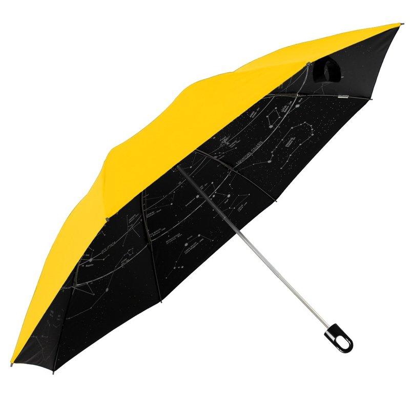 TDN starry sky increases cooling, closes umbrella in seconds, automatically closes umbrella, lightweight large umbrella, closes umbrella in seconds with one click (moonlight yellow) - ร่ม - วัสดุกันนำ้ สีเหลือง