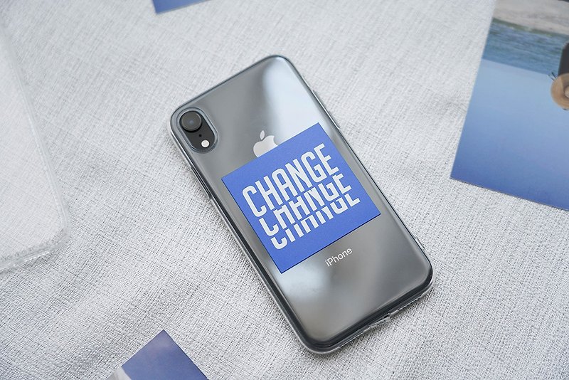 藍色英文手機套 適用iPhone和安卓手機的透明防摔殼 - 手機殼/手機套 - 其他材質 藍色